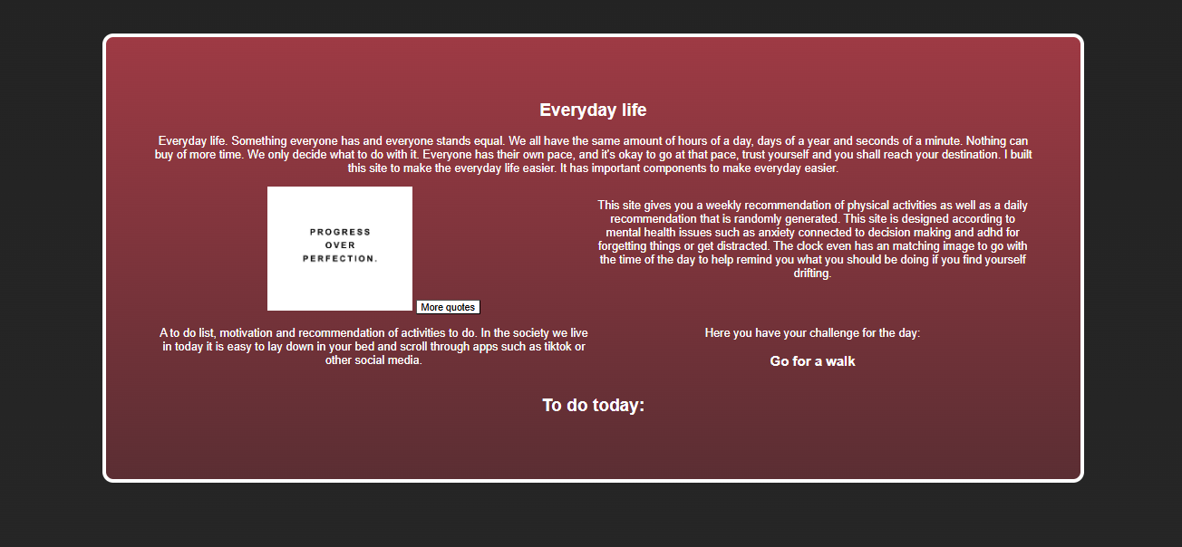 Picture of Self help's main content text in dark mode