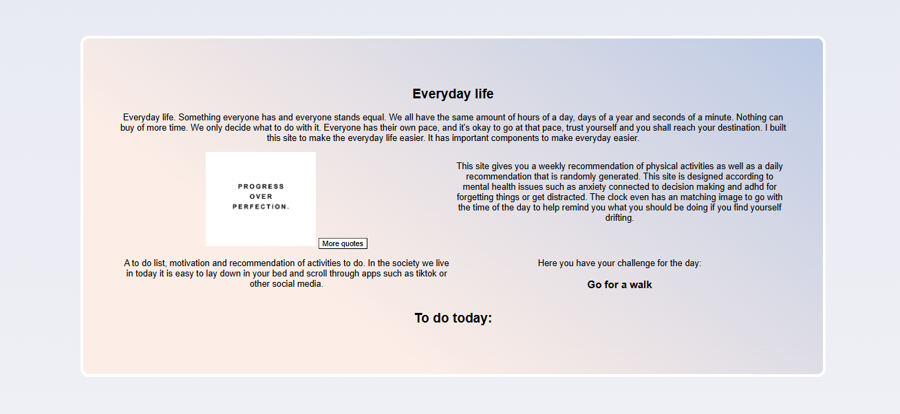 Picture of Self help's main content text in light mode