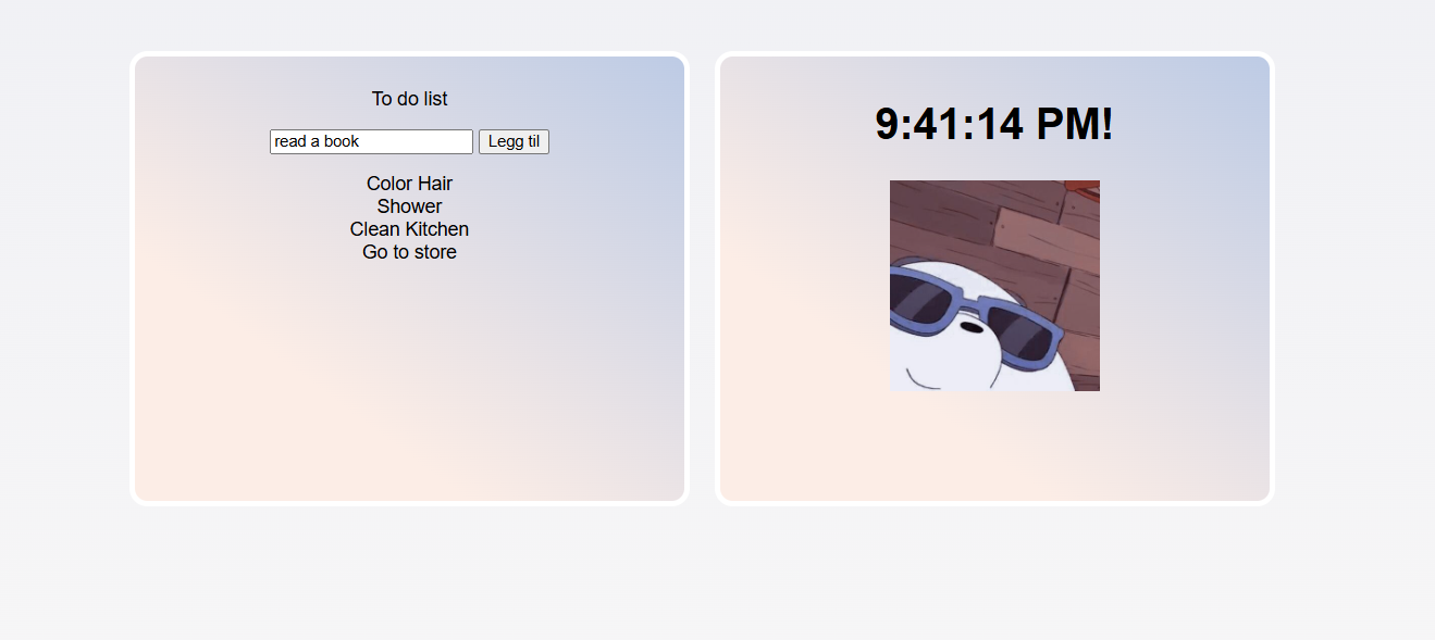 Picture of Self help's to do list with clock in light mode