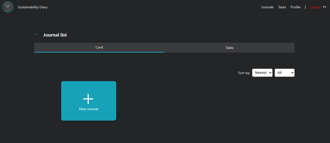Picture of sustainability diary's add reflection note page